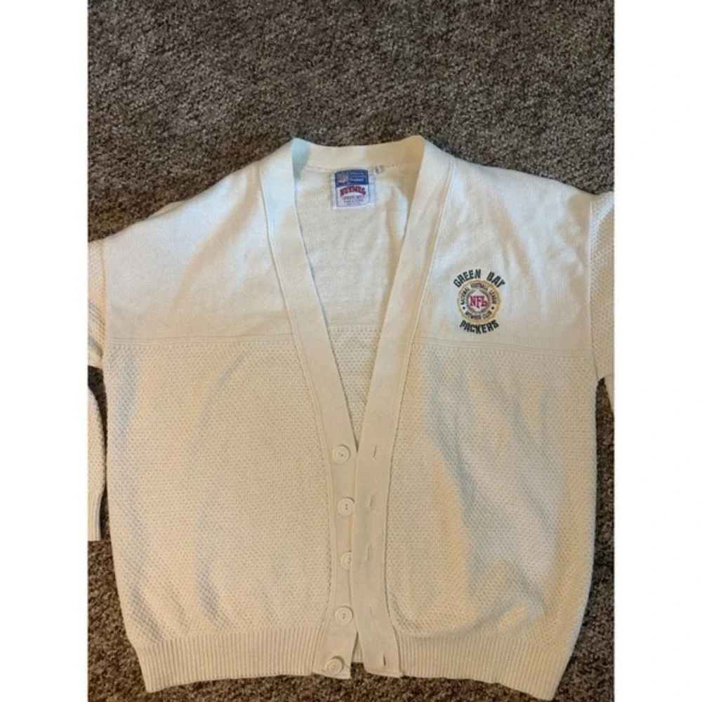 VTG‎ Green Bay Packers NFL Nutmeg CARDIGAN, Men's Large